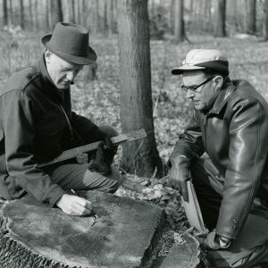 03-16-1965 L-R -Dean Swigart,Technician, William Sauerwein, Woodland Conservationist at Camp Avery Hand-website