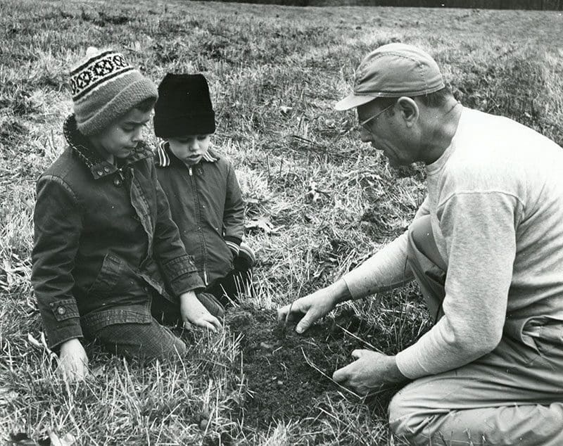 04-12-1964 Tim Adams, Ed Adams,III, Ed Adams,Sr. Tree planting at the ...