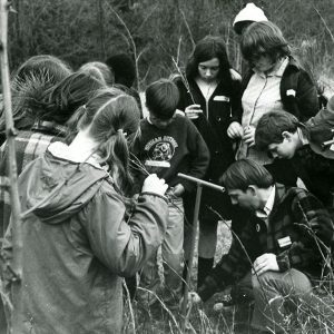 04-24-1972 Mitch Fitzsimmons demonstrating the planting of trees at the arboretum at the RLC-website