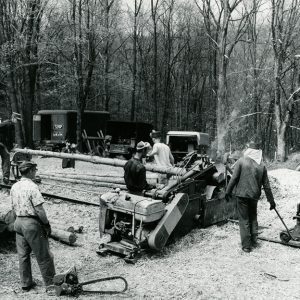 05-06-1963 Honor Camp at Mohican Camp. Red pine post peeling, etc-website