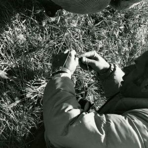 05-12-1981 Bill Haddad, Chevron Chem Co. checks no-till field for weed pressure. Kissel Farms,Weller Twp-website