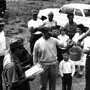 07-09-1964 Bellville fish delivery C.Gernes & M.Schwebel(F&WS) Adams-Wright-Swank-Walker (photo R.Mills)-website