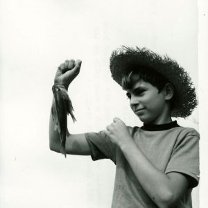 07-19-1975 Todd Mills with his catch of bass & bluegill with a cane pole at the Rural Life Center
