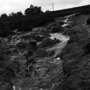 09-14-1979 Pulver Road Poffenbaugh newly seeded and mulched grassed waterway washed out from 6 inch rain-website