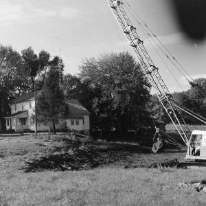 10-04-1965 H. Snavely pond. Ken Murie of R.Getz on dragline shown as construction was completed-website