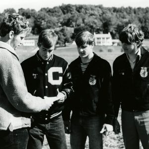 10-10-1972 L-R Dorian McKinney, (Soil Cons).,Roger Fulk,Gary Besil, Ed Culles, student winners at Floyd Simmers Farm-Website