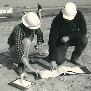 10-23-1963 Glenn Newmyer, WAE engineering technician and Howard Brown, civil engineer. Marsh Run I Watershed Project-website