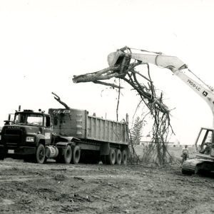 1990 Tornado clean-up Hauling debris to tire pit#1-website