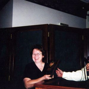 Kathy Krantch Teacher of Year 2005. Charles Winger, supervisor, presents award-0001