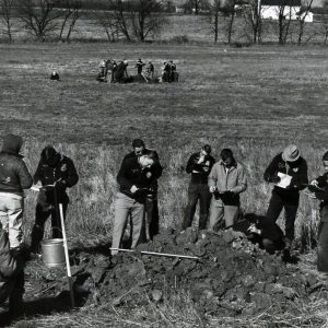 Land judging. Students around pile of dirt.-0001 (Photo by Robert Mills)
