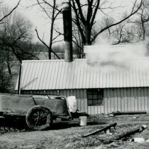 Making Maple Syrup- Tractor Outside of a Sugar Shack (photo by Robert Mills)-007