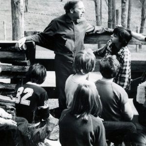Man talking to group of students-0002. Photo by Robert Mills