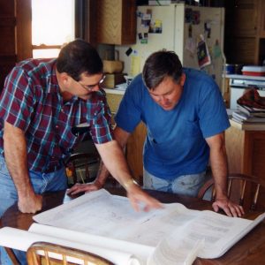 Tim Brandt reviewing plans #2-0001