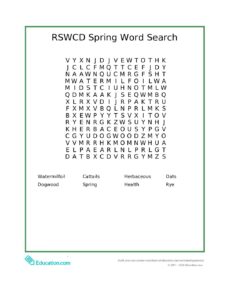 Spring 26 Word Search Answers