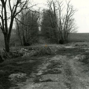 Access road crossing at outlet of an existing field before installation of the designed waterway outlet on the L. Owens Farm on Needham Road in Troy Township