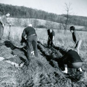 04/06/1969 John Renehandt Farm tree planting. John Renehandt, Clarence Snavely, Robert Morrow, Mr. Snavely, Mr. Renehandt
