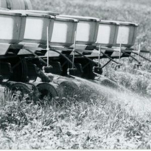 April 16, 1985 A sprayer boom mounted on the rear of a no-till planter at the A. Goettl Farm in Monroe Township
