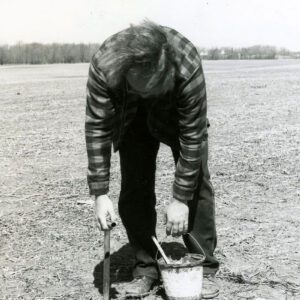 April 21, 1980 Lanny Hopkins takes a soil sample