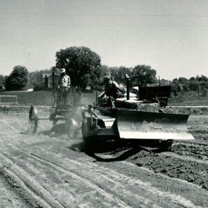 May 14, 1965 Contractors Bob and John Phillips at the Robert Pollock Farm. Waterway Construction