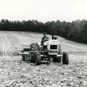May 14, 1980 Dave Harley planting no-till corn in corn stalks in Washington Township