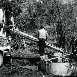 May 18, 1972 Robert Kissel Farm Concrete truck pouring concrete for spring development tank