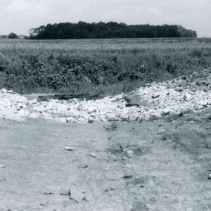 June 1981 A rock-lined waterway with sediments in a newly completed structure on the Kreitmeyer Fram