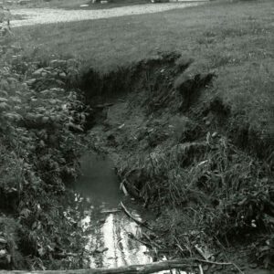 June 16, 1981 Front yard erosion caused by a severe rainstorm in Springfield Township