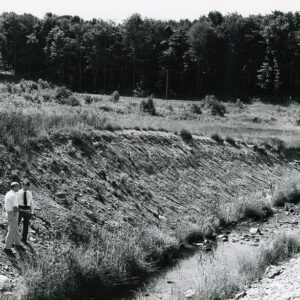 July 15, 1975. R. Mills and Hickox examining an erosion problem in a drainage ditch on Tappan property