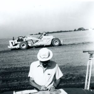 August 4, 1976 Beck Grauer Grassed Waterway with Dean Swigart (SCS) and Frank Eberl on a pan scraper