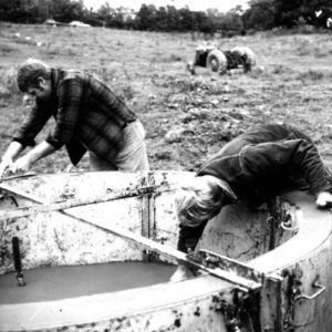 September 13, 1975 Boband Bill Gusinger at the Bob Guisinger Farm. Trowl Spring Development
