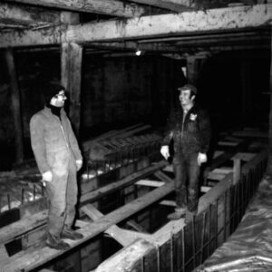 December 17, 1971. Jim and John Brown. Manure storage pit.
