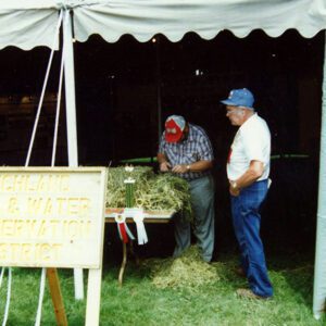 Don Myers, retired OSU Agronomist with unidentified person